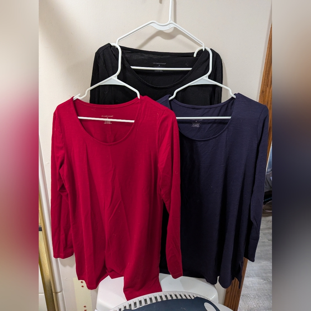 3 Medium Long Sleeve Tunic Shirts